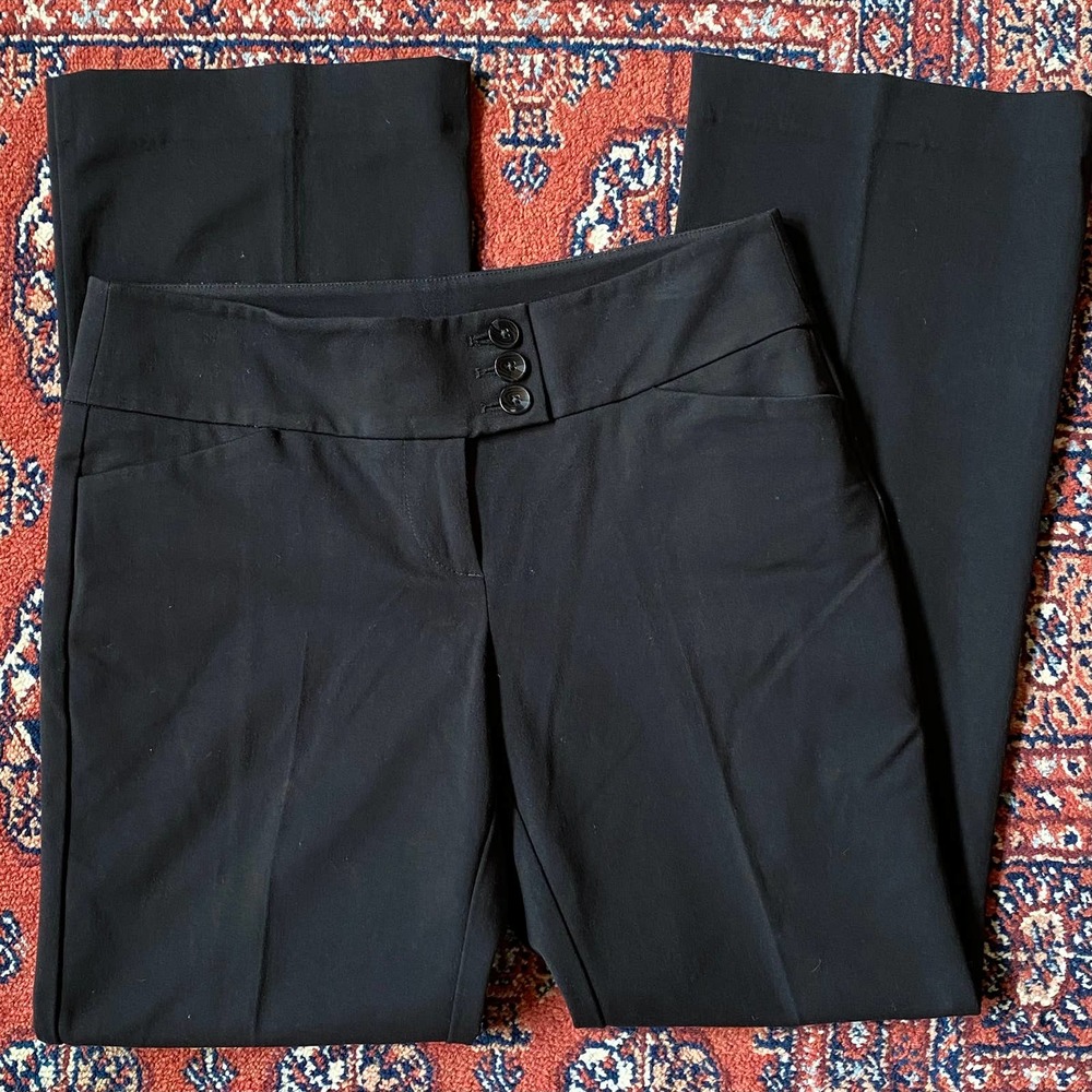 Ann Taylor 4P Black Gabardine "Modern Curvy" Career Wear Pants